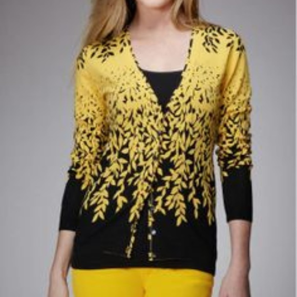 black and yellow cardigan
